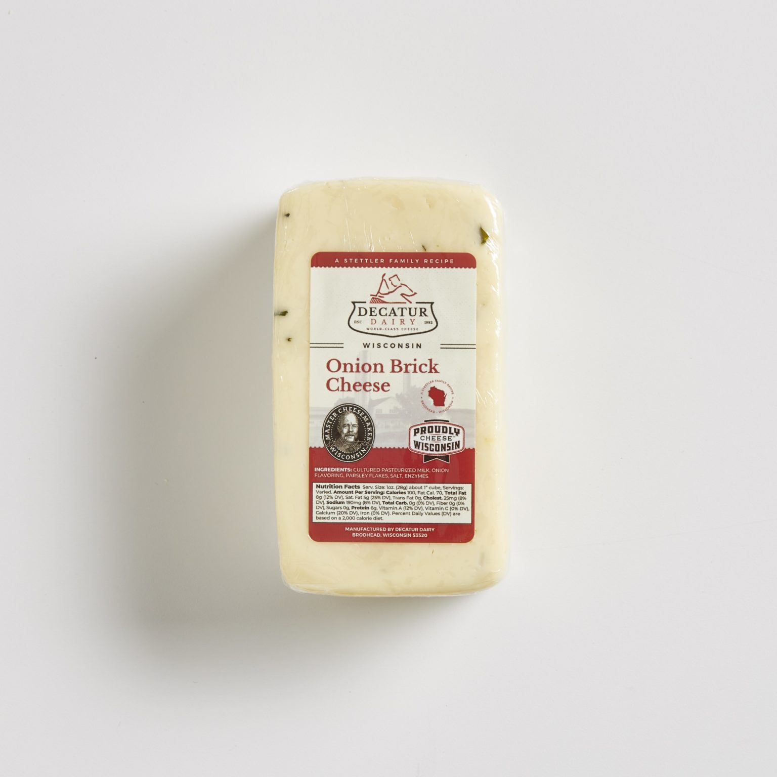 Onion Brick (1 lb) | Decatur Dairy