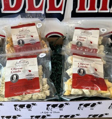 cheese curds in a gift box